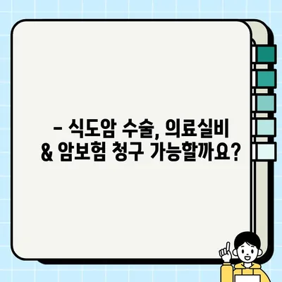 식도암 수술 후 의료실비보험 & 암보험 청구 가이드 | 보장 범위, 필요 서류, 주의 사항