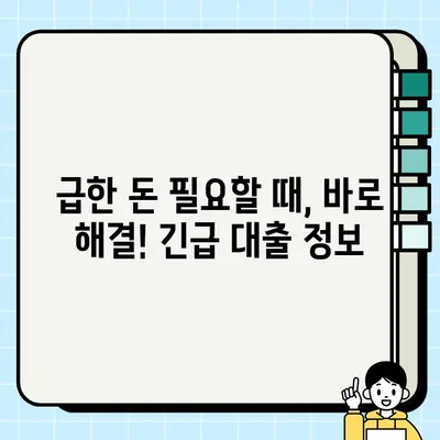 실업자도 당일 입금 가능한 소액 생계비 대출, 어디서 받을 수 있을까요? | 비상금, 긴급 대출, 당일 승인