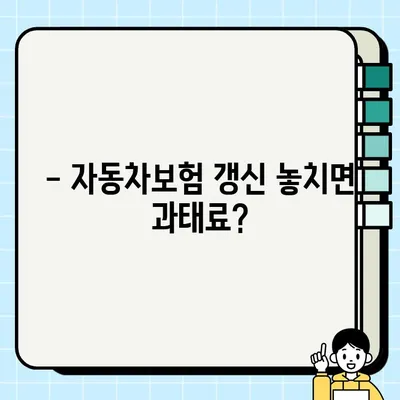자동차보험 미가입 갱신 기간 경과 시 과태료 규정| 꼼꼼히 알아보고 피해 없이 대비하기 | 자동차보험, 과태료, 갱신, 미가입