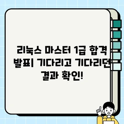 리눅스 마스터 1급 합격 발표일| 확인 방법 & 합격자 명단 | 리눅스 자격증, 합격 확인, 발표