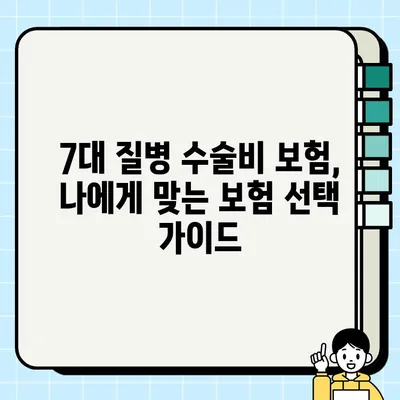 7대질병 수술비 보장 꼼꼼히 확인하세요! | 수술비보험, 7대질병, 보장 범위, 비용, 가이드