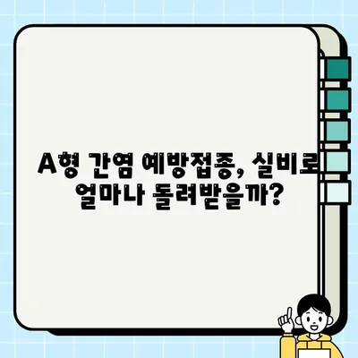 A형 간염 예방접종 실비, 얼마나 돌려받을 수 있을까요? | 실비보험, A형 간염, 보험금 청구 가이드