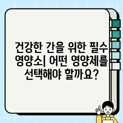 간 건강 지키는 영양제| 효능 & 섭취 방법 완벽 가이드 | 간 건강, 간 기능 개선, 영양제 추천, 간 해독
