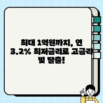 근로자 대상 저금리 채무통합 대환대출 혜택 & 신청 가이드 | 최대 1억원, 연 3.2% 최저금리, 빠른 승인