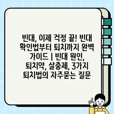 빈대, 이제 걱정 끝! 빈대 확인법부터 퇴치까지 완벽 가이드 | 빈대 원인, 퇴치약, 살충제, 3가지 퇴치법