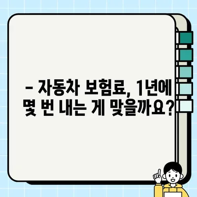 자동차 보험료, 1년에 몇 번 내야 할까요? | 계산 & 조회 방법, 궁금증 해결