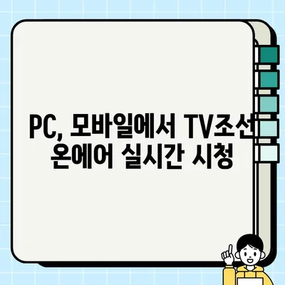 TV조선 실시간 무료 방송 시청하기| 지금 바로 TV조선 온에어 즐기세요! | TV조선, 실시간 방송, 무료 시청, 온에어