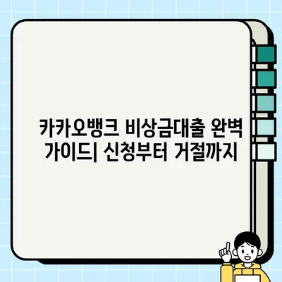 카카오뱅크 비상금대출 완벽 가이드| 신청부터 거절까지 | 조건, 금리, 한도, 이자, 거절사유 총정리