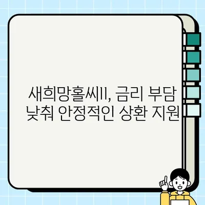 저신용자도 OK! NH농협 모바일 새희망홀씨II 대출 혜택 & 신청 방법 (최대 3,500만원) | 서민금융, 구제대출, 농협