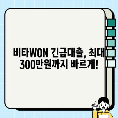 우리금융저축은행 비타WON 긴급대출 혜택 & 신청 가이드| 최대 300만원, 무방문 비대면, 휴대폰으로 OK! | 긴급 자금, 비상금 마련, 저축은행 대출