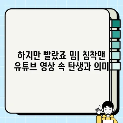 "하지만 빨랐죠" 밈| 뜻, 유래, 침착맨 유튜브 영상 속 맥락 | 밈, 유행어, 침착맨, 유튜브