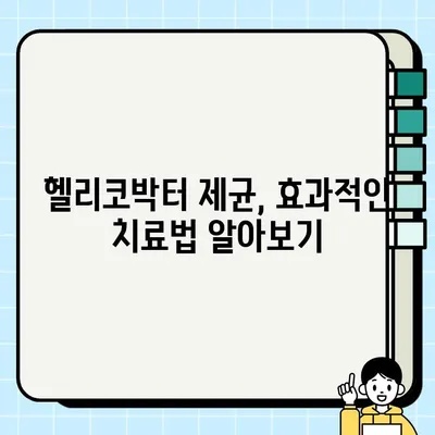 헬리코박터 제균 치료, 꼭 알아야 할 주의사항 | 부작용, 식단 관리, 효과적인 치료