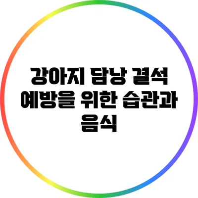 강아지 담낭 결석 예방을 위한 습관과 음식