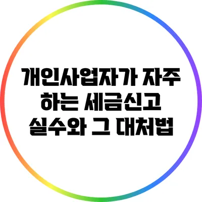 개인사업자가 자주 하는 세금신고 실수와 그 대처법