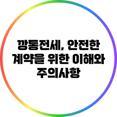 깡통전세, 안전한 계약을 위한 이해와 주의사항