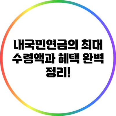 내국민연금의 최대 수령액과 혜택 완벽 정리!