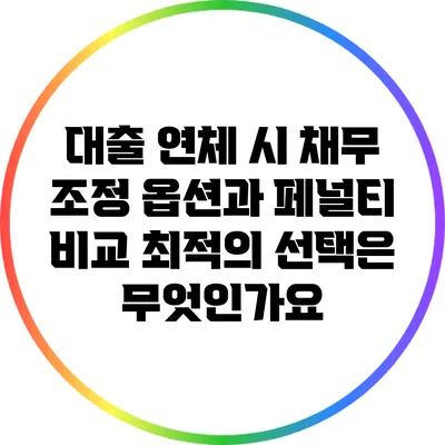 대출 연체 시 채무 조정 옵션과 페널티 비교: 최적의 선택은 무엇인가요?