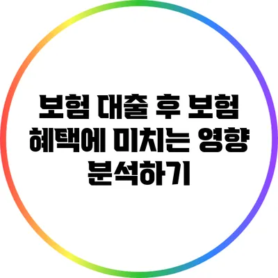 보험 대출 후 보험 혜택에 미치는 영향 분석하기