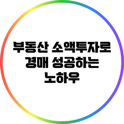 부동산 소액투자로 경매 성공하는 노하우