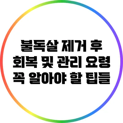 불독살 제거 후 회복 및 관리 요령: 꼭 알아야 할 팁들