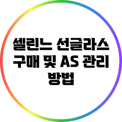셀린느 선글라스 구매 및 AS 관리 방법