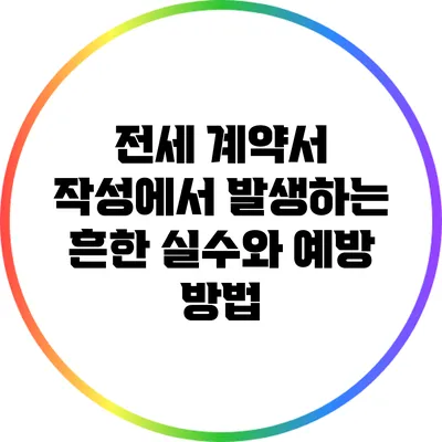 전세 계약서 작성에서 발생하는 흔한 실수와 예방 방법