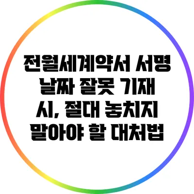 전월세계약서 서명 날짜 잘못 기재 시, 절대 놓치지 말아야 할 대처법