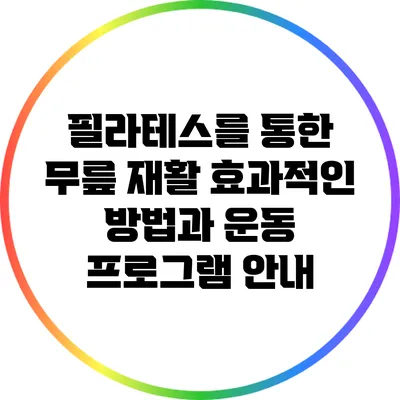 필라테스를 통한 무릎 재활: 효과적인 방법과 운동 프로그램 안내