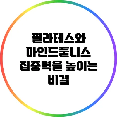 필라테스와 마인드풀니스: 집중력을 높이는 비결