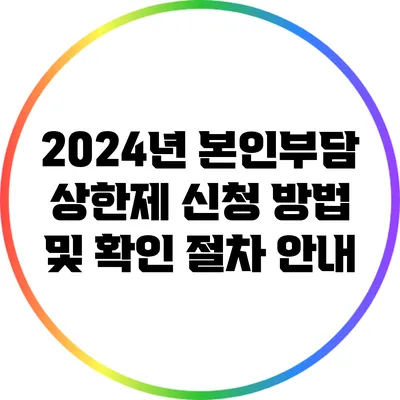 2024년 본인부담 상한제 신청 방법 및 확인 절차 안내
