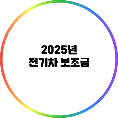 2025년 전기차 보조금