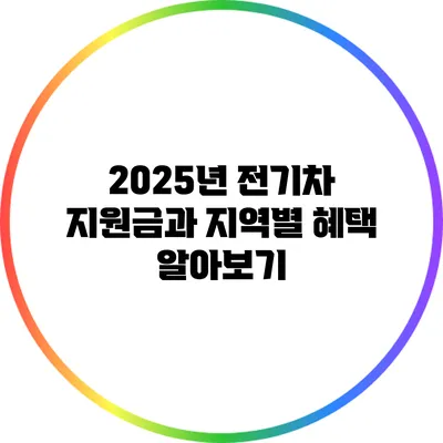 2025년 전기차 지원금과 지역별 혜택 알아보기