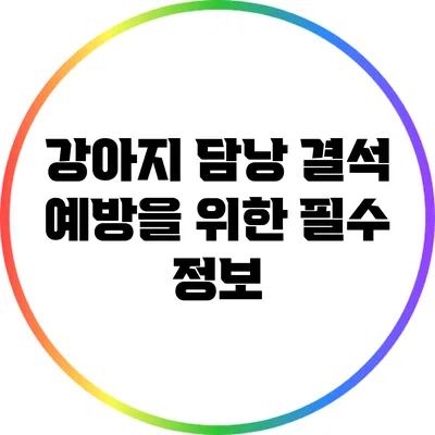 강아지 담낭 결석 예방을 위한 필수 정보