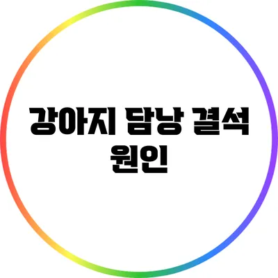 강아지 담낭 결석: 원인