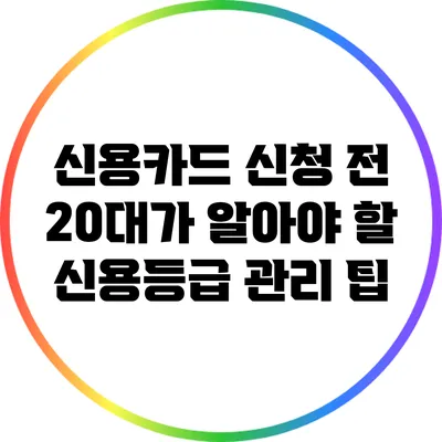 신용카드 신청 전 20대가 알아야 할 신용등급 관리 팁