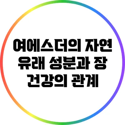 여에스더의 자연 유래 성분과 장 건강의 관계