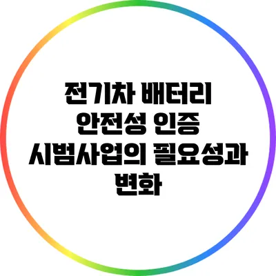 전기차 배터리 안전성 인증 시범사업의 필요성과 변화