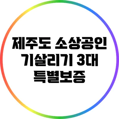 제주도 소상공인 기살리기 3대 특별보증