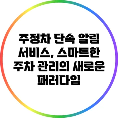 주정차 단속 알림 서비스, 스마트한 주차 관리의 새로운 패러다임
