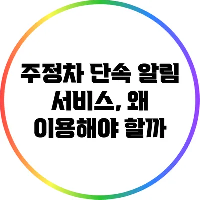 주정차 단속 알림 서비스, 왜 이용해야 할까?
