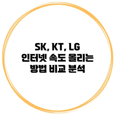 SK, KT, LG 인터넷 속도 올리는 방법 비교 분석