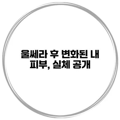 울쎄라 후 변화된 내 피부, 실체 공개