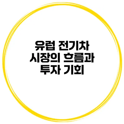 유럽 전기차 시장의 흐름과 투자 기회