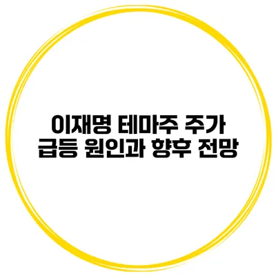 이재명 테마주 주가 급등 원인과 향후 전망