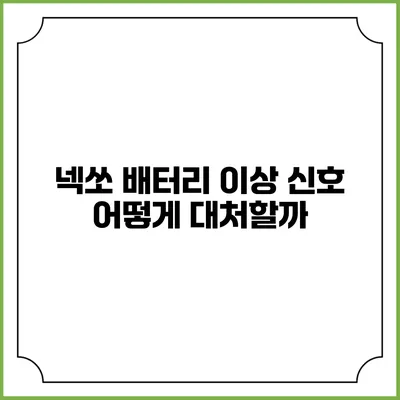 넥쏘 배터리 이상 신호 어떻게 대처할까?