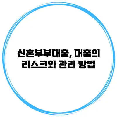 신혼부부대출, 대출의 리스크와 관리 방법
