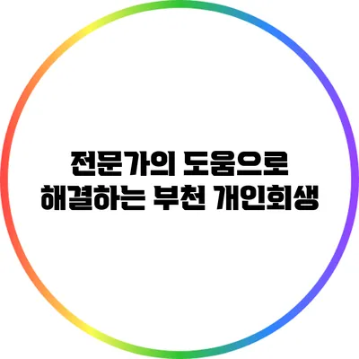 전문가의 도움으로 해결하는 부천 개인회생